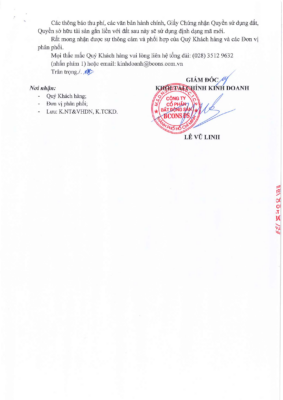 Trang thứ hai thông báo mã căn hộ dự án Lê Trọng Tấn Tập đoàn Bcons