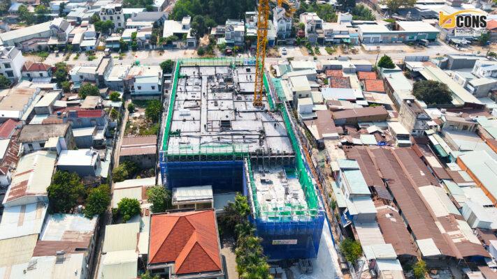 Công tác lắp dựng cốt thép và coppha tại Bcons Asahi tháng 04/2026