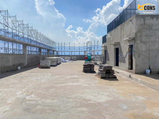 Hình ảnh thực tế dự án Bcons Avenue tháng 05/2026, ghi lại công tác hoàn thiện nội thất tầng cao
