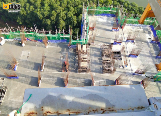 Hình ảnh thực tế công trình Bcons Solary tháng 06/2026, thể hiện các khu vực thi công đang được quản lý chặt chẽ.
