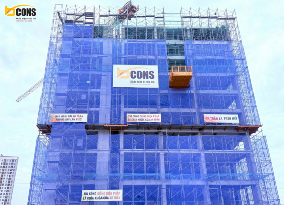 Bcons Asahi: Cập nhật tiến độ thi công tháng 6/2026 3 Hình ảnh thực tế dự án Bcons Asahi tháng 06/2026, minh họa công tác kiểm soát an toàn lao động trên công trường xây dựng.