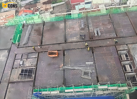 Bcons Asahi: Cập nhật tiến độ thi công tháng 6/2026 5 Hình ảnh thực tế dự án Bcons Asahi tháng 06/2026, tập trung vào hệ thống kết cấu bê tông cốt thép.